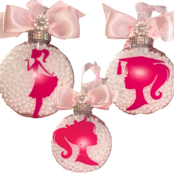 Christmas Ornament Set 4, Custom Ornaments, Barbie Inspired Gift, Personalized - Picture 9 of 16